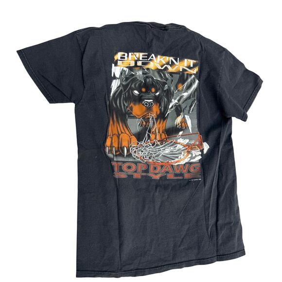 VTG 1996 Top Dawg "Break’n It Down Top Dawg Style" Rottweiler T-Shirt M Y2K 90s - Picture 1 of 5